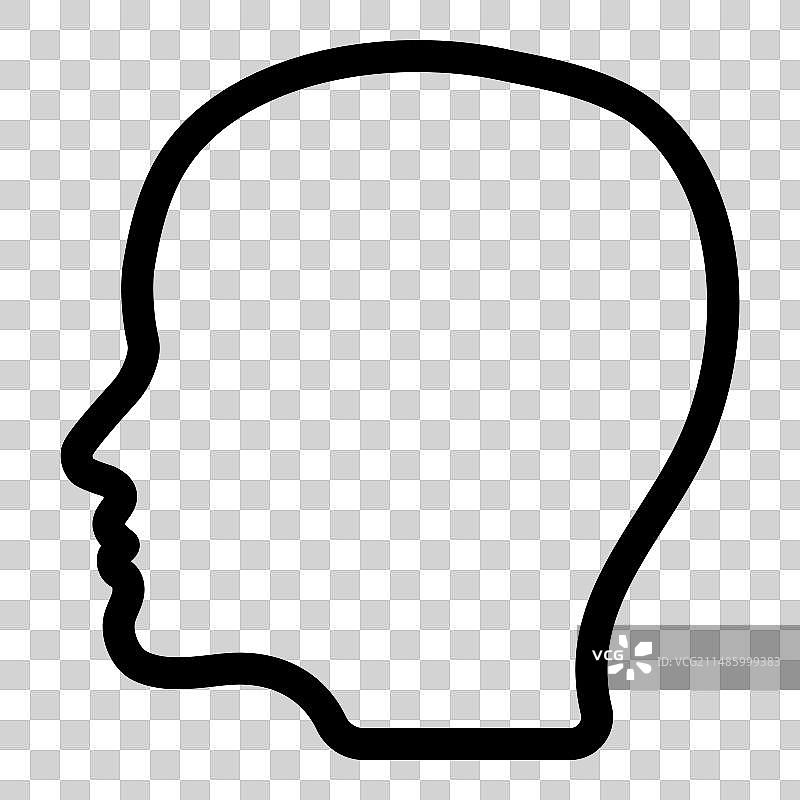 白色背景上的人头扁平图标图片素材