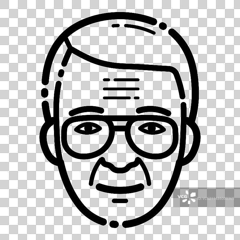 戴眼镜的男人扁平图标图片素材