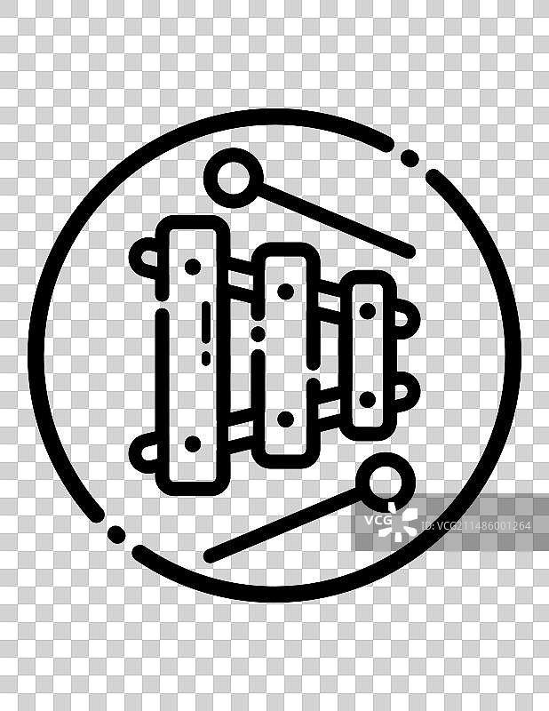 白色背景上的木琴扁平图标图片素材