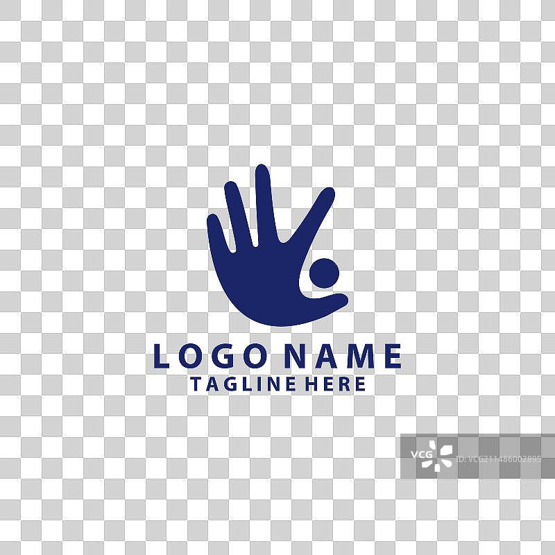 五指敬礼logo设计图片素材