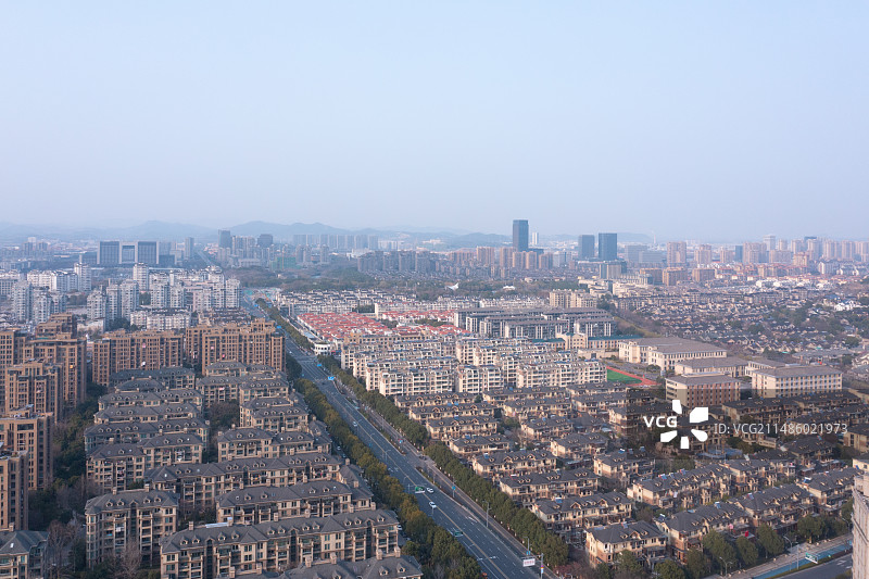 湖州德清城市航拍风光图片素材