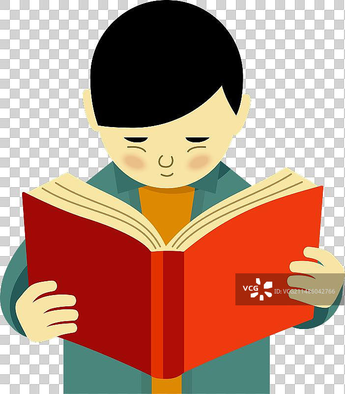 读书的小男孩图片素材