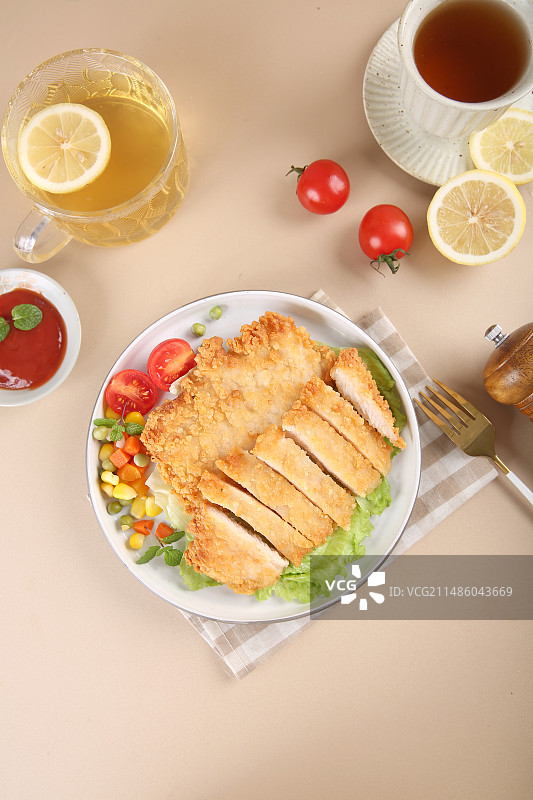 炸鸡块鸡排空气炸锅肉类美食图片素材