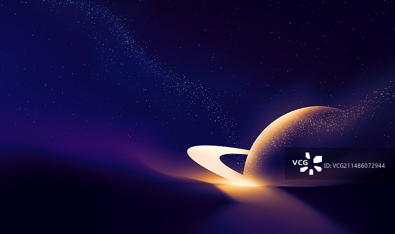 星空宇宙星球横版插图图片素材