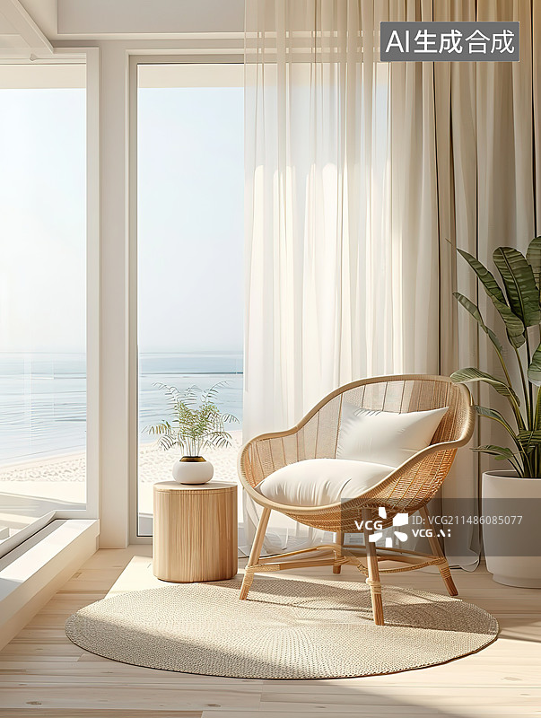 【AI数字艺术】现代豪华风格的样板房内部空间图片素材