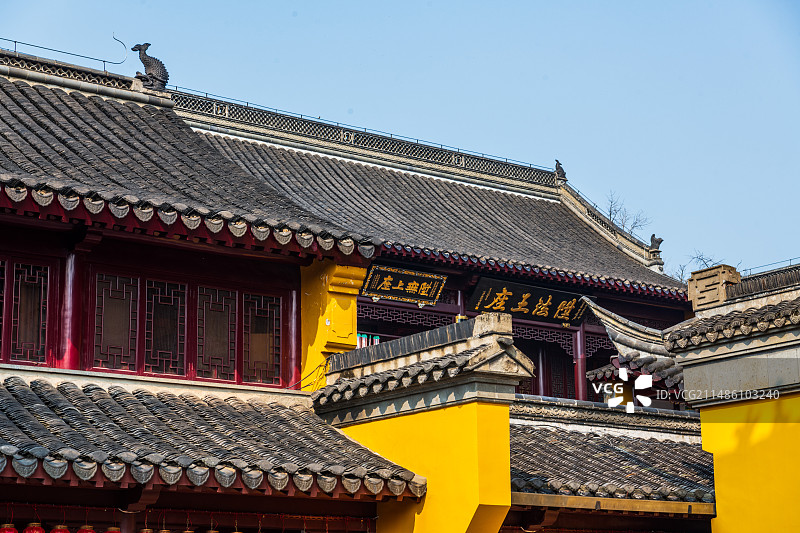 镇江金山寺的建筑局部图片素材