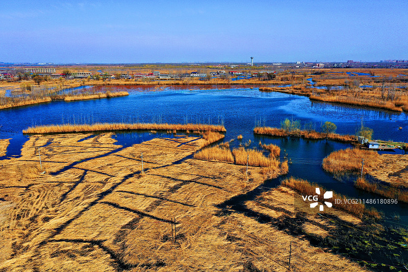 华北明珠白洋淀渔村水镇赵庄子图片素材