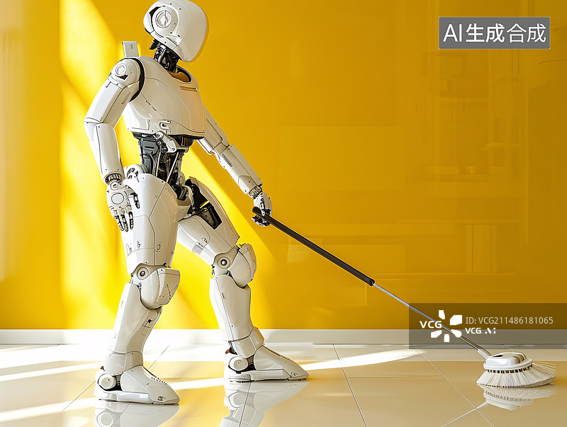 【AI数字艺术】人工智能AGI未来高科技机器人融入生活概念图片素材