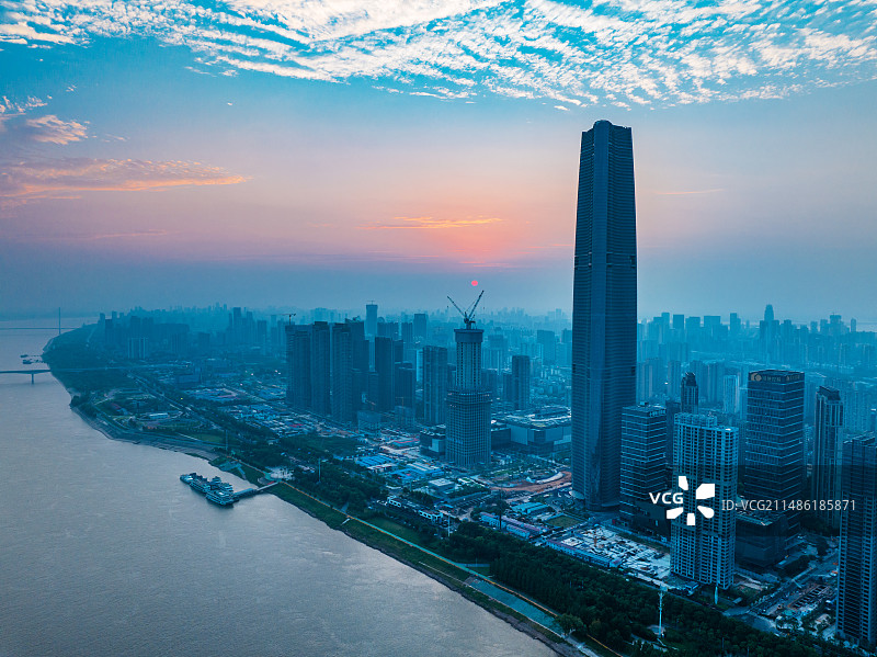 航拍武汉长江与城市风光图片素材