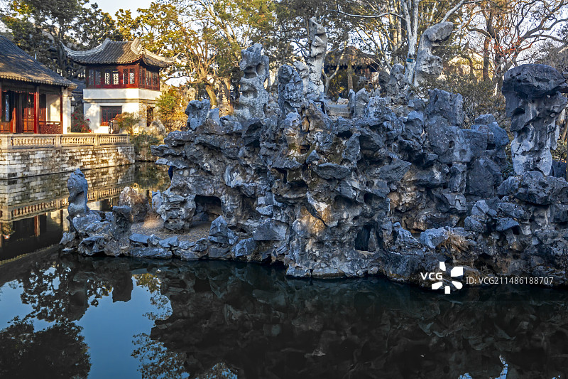 苏州狮子林假山图片素材