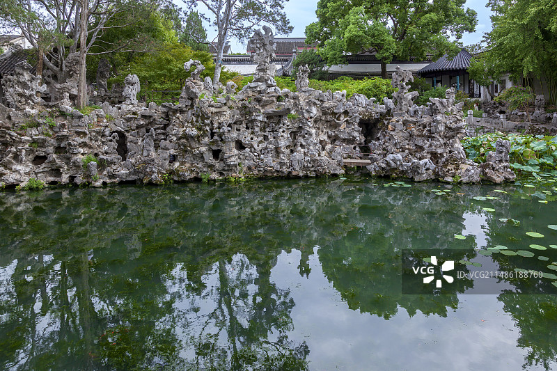 苏州狮子林假山图片素材