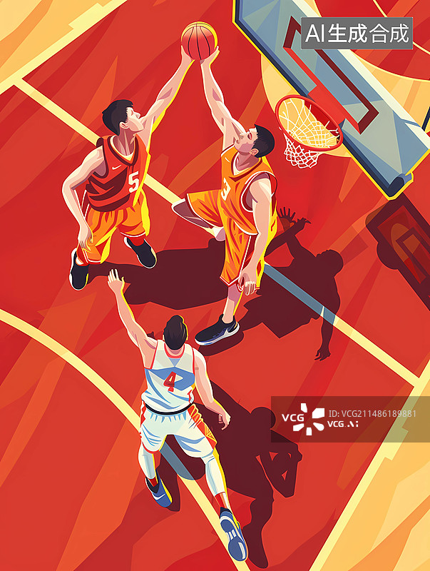 【AI数字艺术】篮球运动员投篮瞬间图片素材