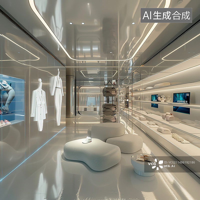 【AI数字艺术】大型现代办公楼大厅室内设计图片素材