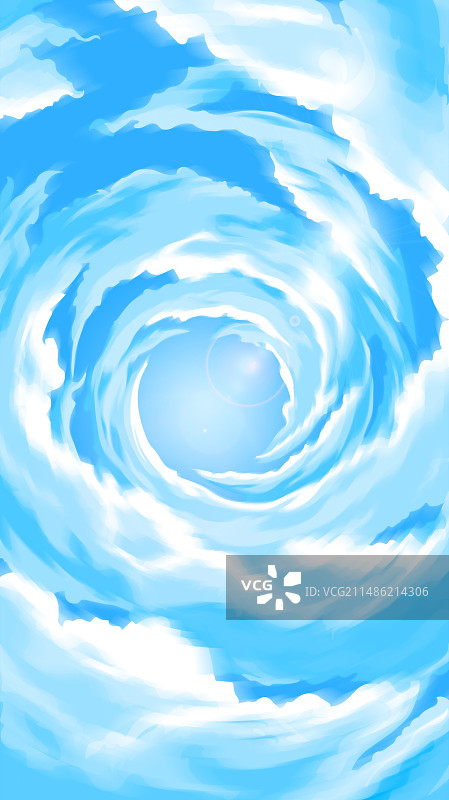 蓝天白云天空云层旋涡图片素材