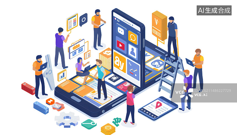 【AI数字艺术】商务人士使用手机图片素材