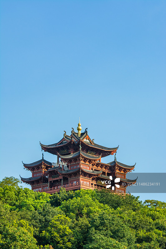 吴山天风 城隍阁 杭州 吴山 杭州风光 标志性建筑 地标景点 杭州地标图片素材
