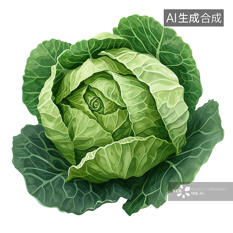 【AI数字艺术】白色背景下的叶菜特写镜头图片素材