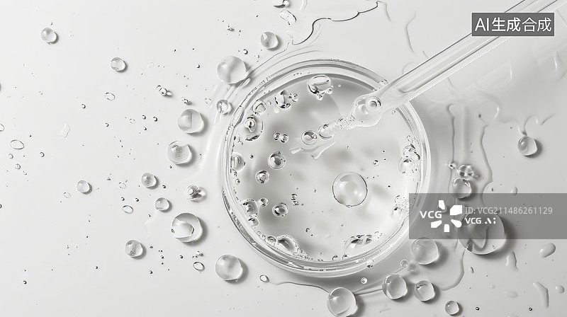 【AI数字艺术】装有纯净水的玻璃培养皿图片素材