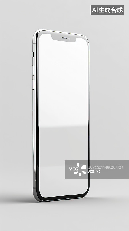 【AI数字艺术】白色背景下的智能手机特写镜头图片素材