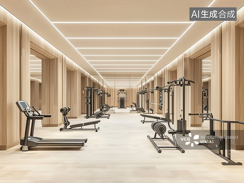 【AI数字艺术】健身房内的椭圆机图片素材