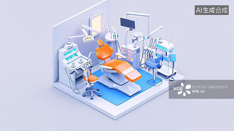 【AI数字艺术】现代化先进牙科牙医诊所设备图片素材