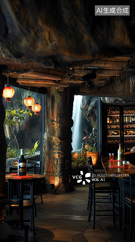 【AI数字艺术】中式餐厅的餐桌图片素材