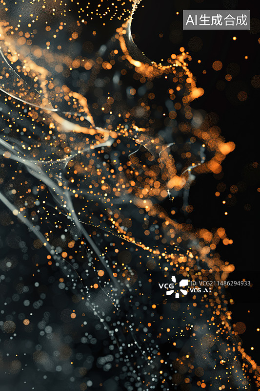 【AI数字艺术】夜空中照亮的纸灯笼的低角度视图图片素材