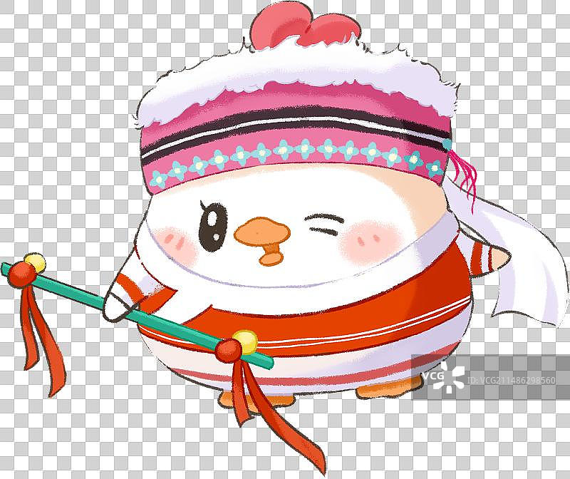 五十六民族Q版鸭子插画-白族图片素材