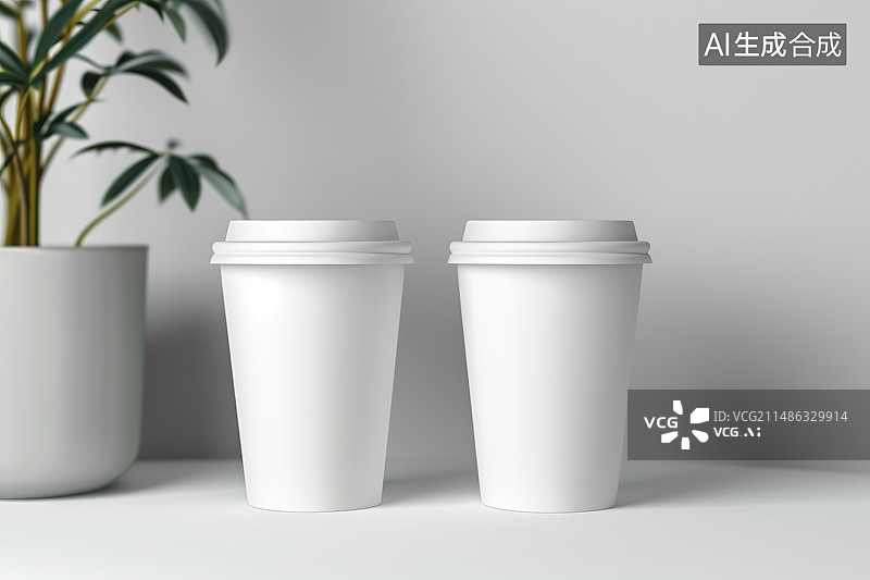 【AI数字艺术】白色背景下的空杯子图片素材