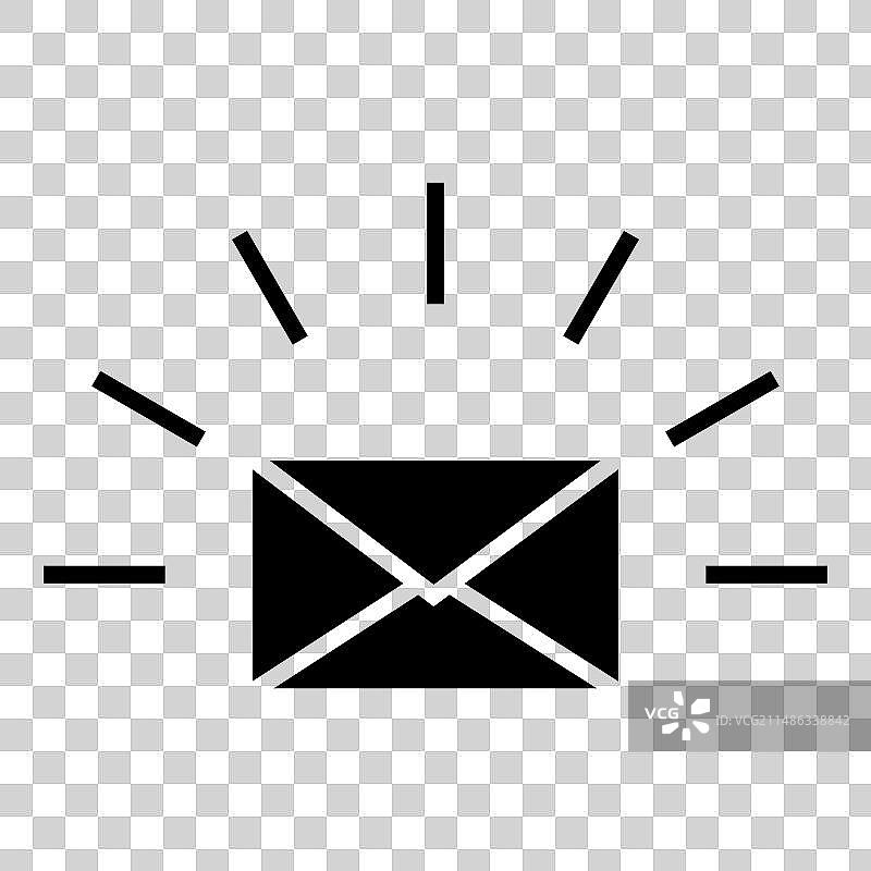 白色背景上的字母消息扁平图标图片素材