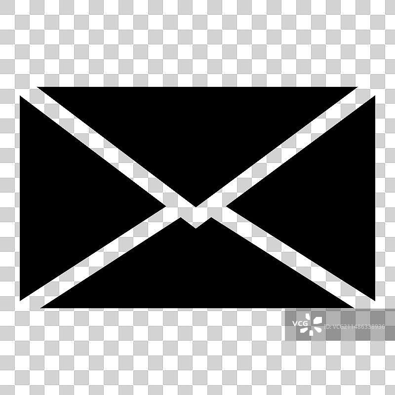 白色背景上的字母消息扁平图标图片素材