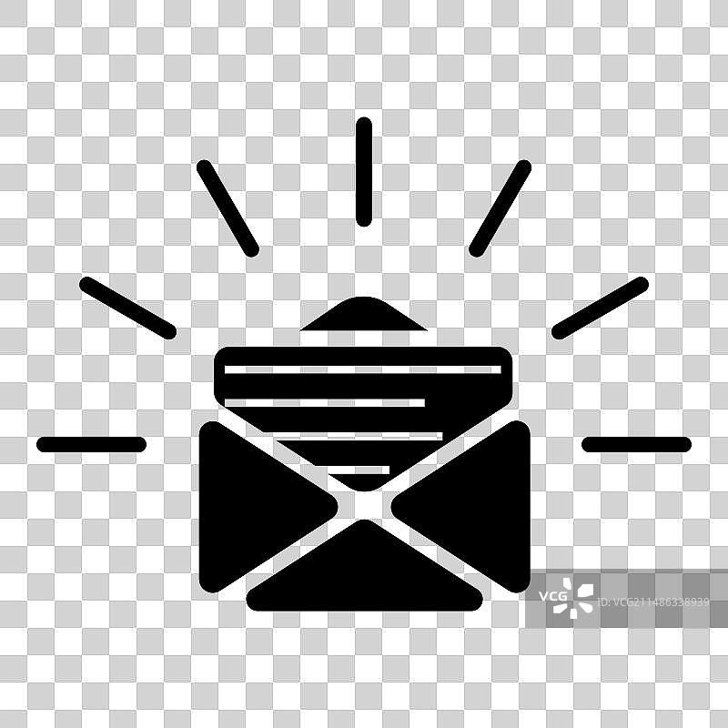 白色背景上的字母消息扁平图标图片素材