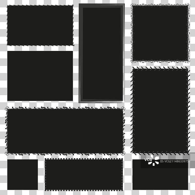 各种款式的黑色相框合集图片素材