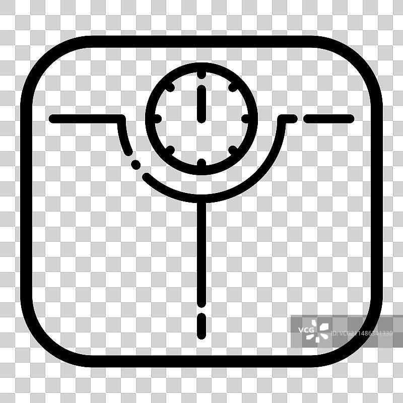 白色背景的身体秤扁平图标图片素材