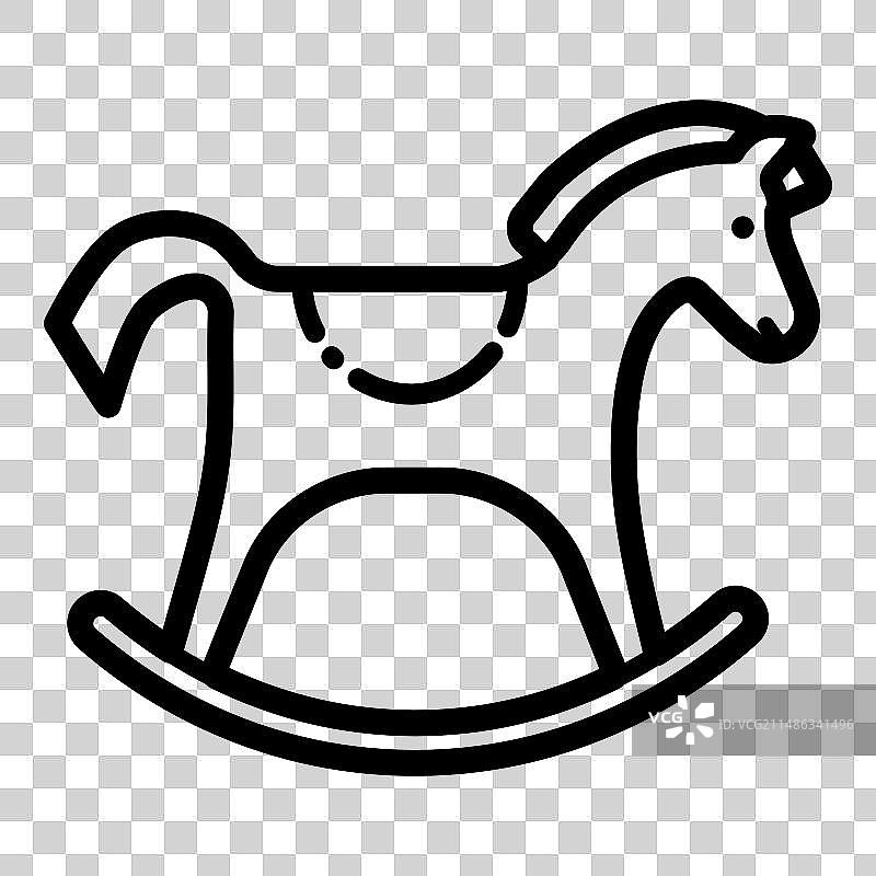 白色背景上的玩具马扁平图标图片素材