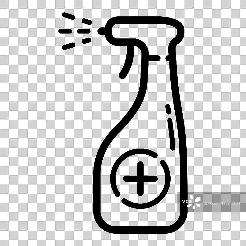 白色背景上的免洗消毒液扁平图标图片素材