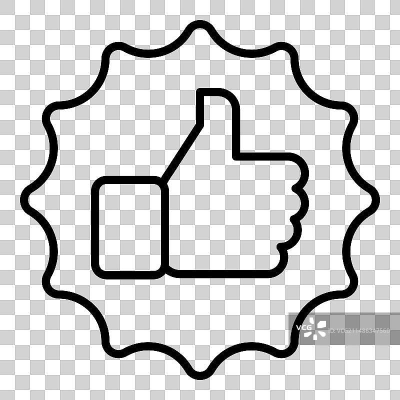 批准徽章竖起大拇指标志图片素材