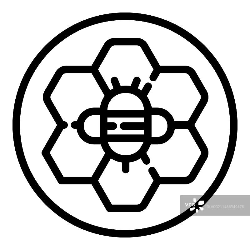 白色背景上的蜂巢扁平图标图片素材