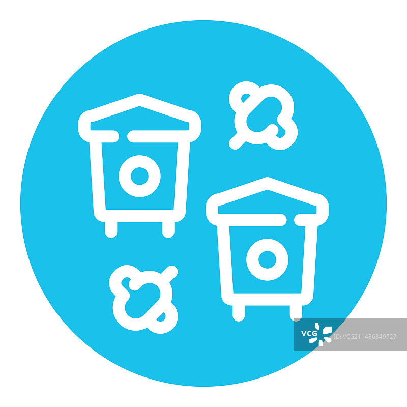 白色背景上的蜂箱扁平图标图片素材