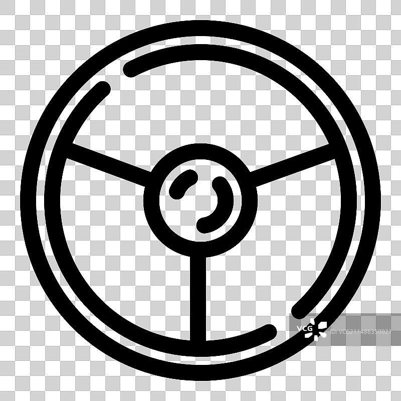 白色背景上的扁平方向盘图标图片素材