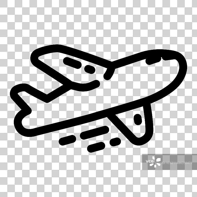 白色背景上的扁平飞机图标图片素材