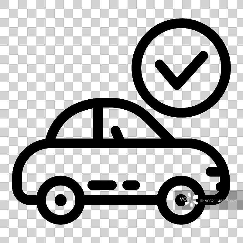 汽车检查扁平图标，白色背景图片素材