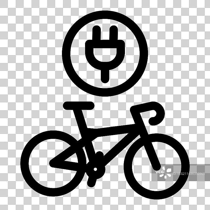 电动自行车充电扁平图标图片素材