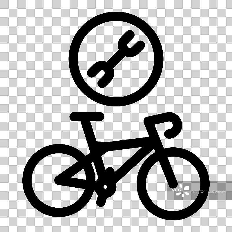 电动自行车维修扁平图标图片素材