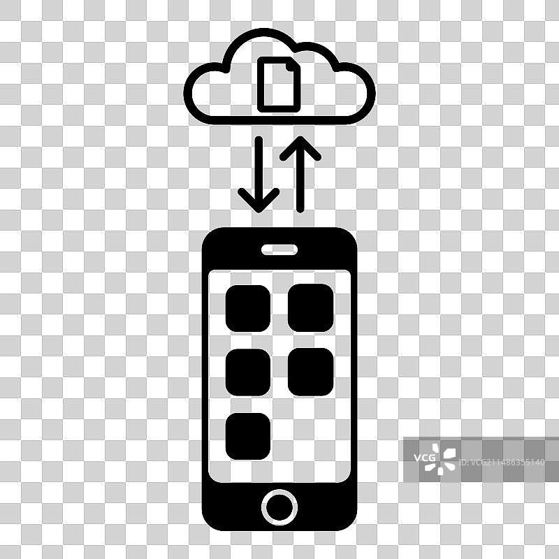 白色背景手机云扁平图标图片素材