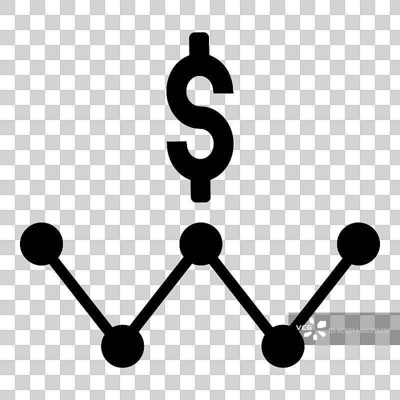 白色背景上的盈利分析扁平图标图片素材