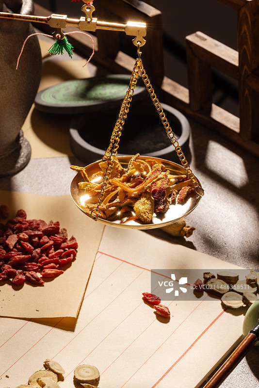 传统中医配药图片素材