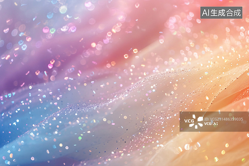 【AI数字艺术】彩虹色抽象背景与柔光星辰梦幻概念插图图片素材