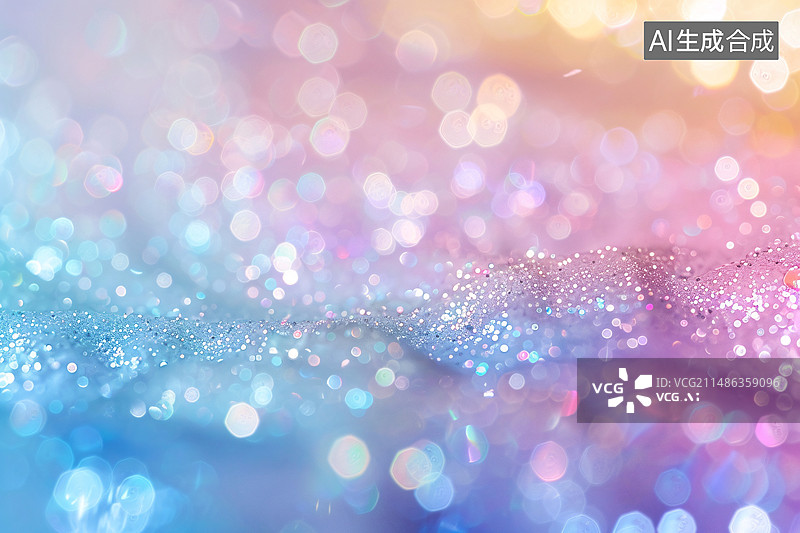 【AI数字艺术】彩虹色抽象背景与柔光星辰梦幻概念插图图片素材