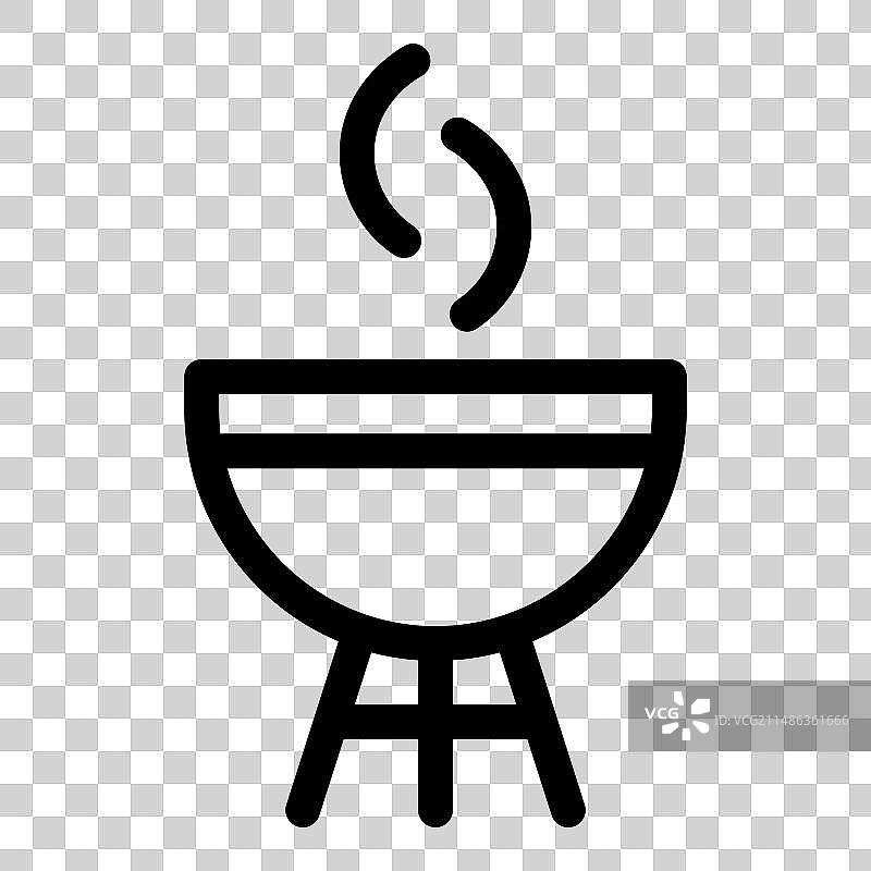 白色背景上的烧烤扁平图标图片素材